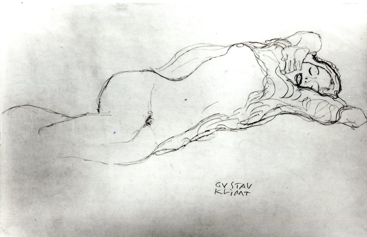Makaava nainen, noin 1914 tekijältä Gustav Klimt