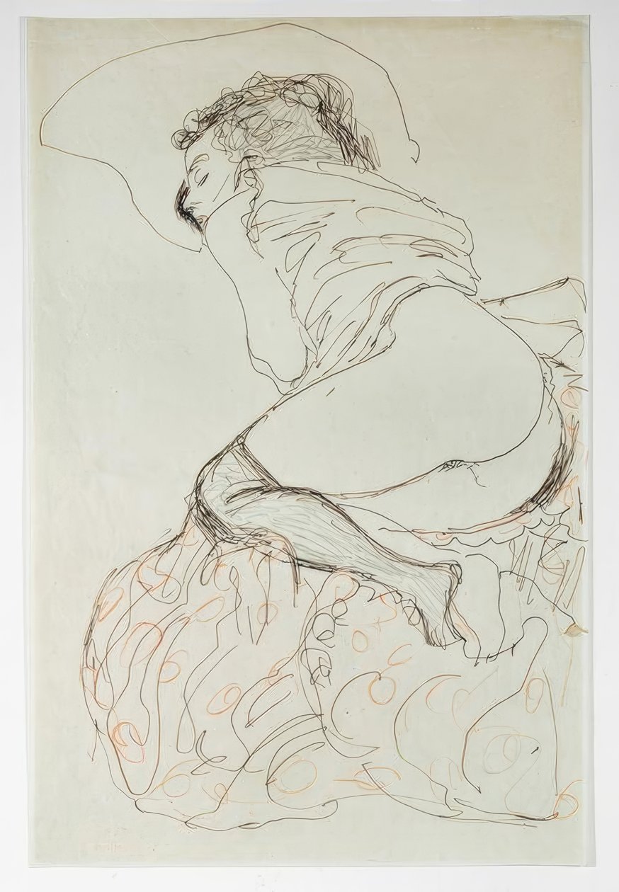 Makaava puolialasti, käännetty vasemmalle tekijältä Gustav Klimt