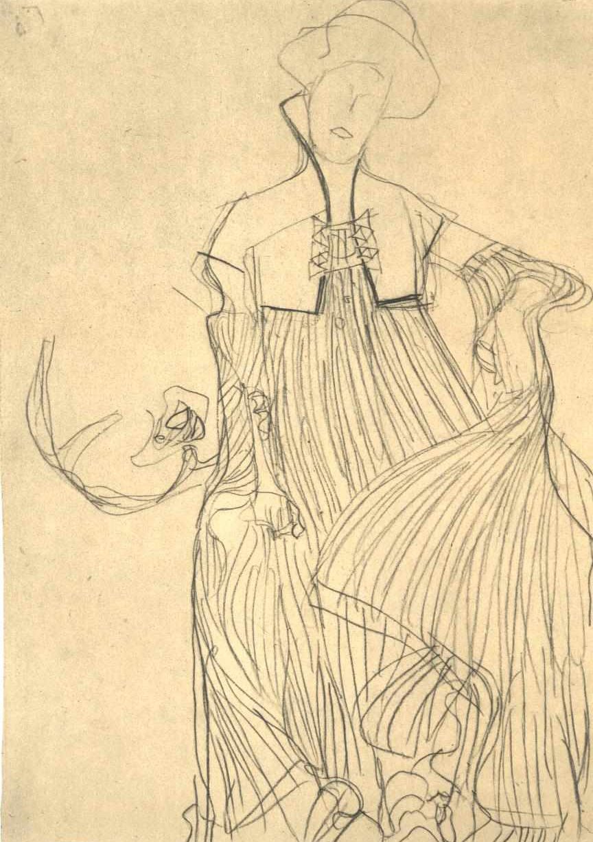 Sitzende von vorne 002 tekijältä Gustav Klimt