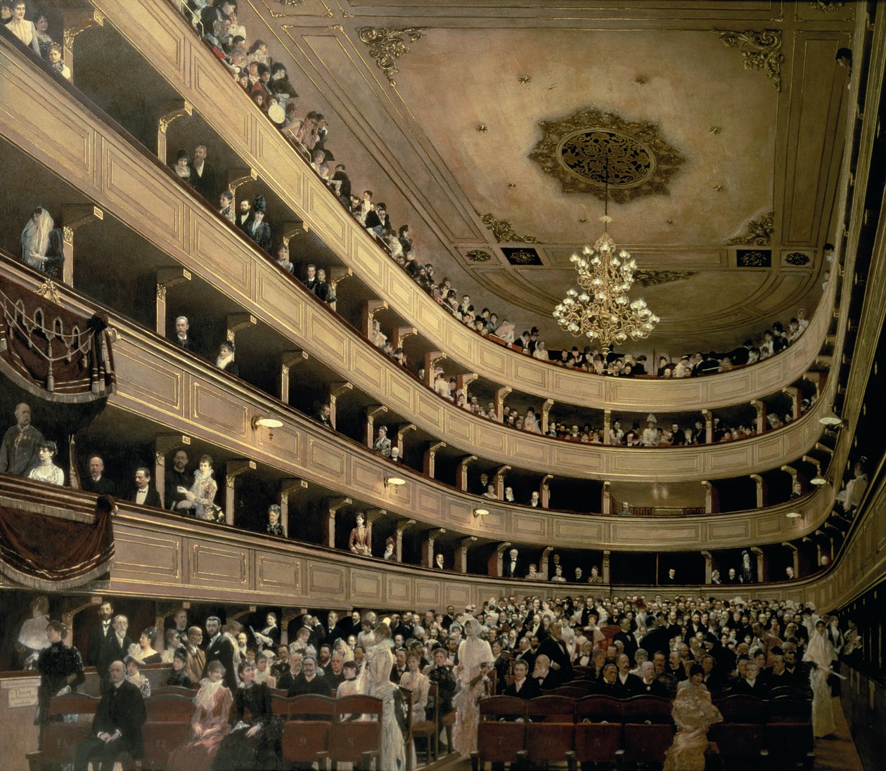Vanhan linnan teatterin auditorio, 1888 tekijältä Gustav Klimt