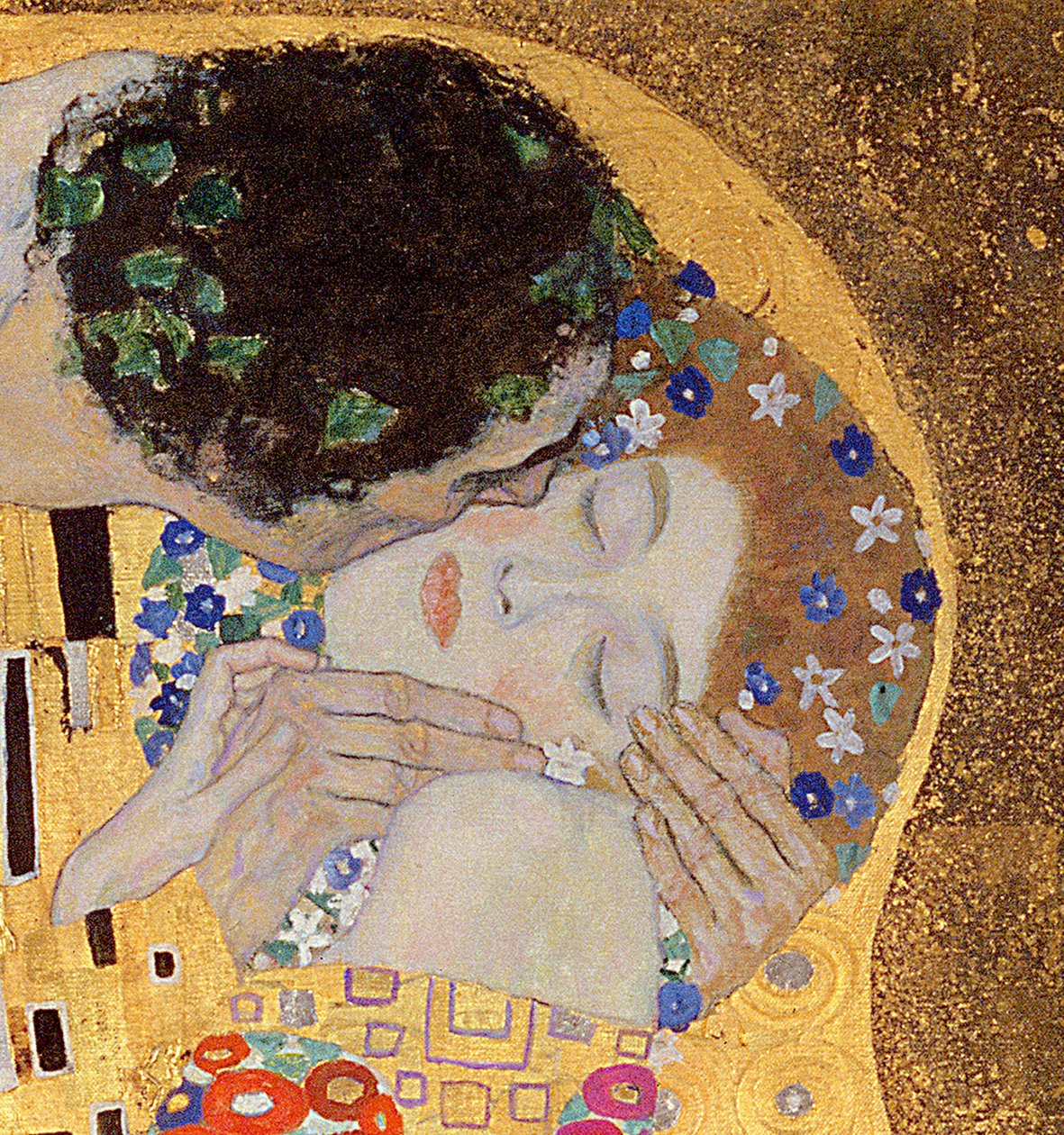 The Kiss, 1907-08 (yksityiskohta 601) tekijältä Gustav Klimt