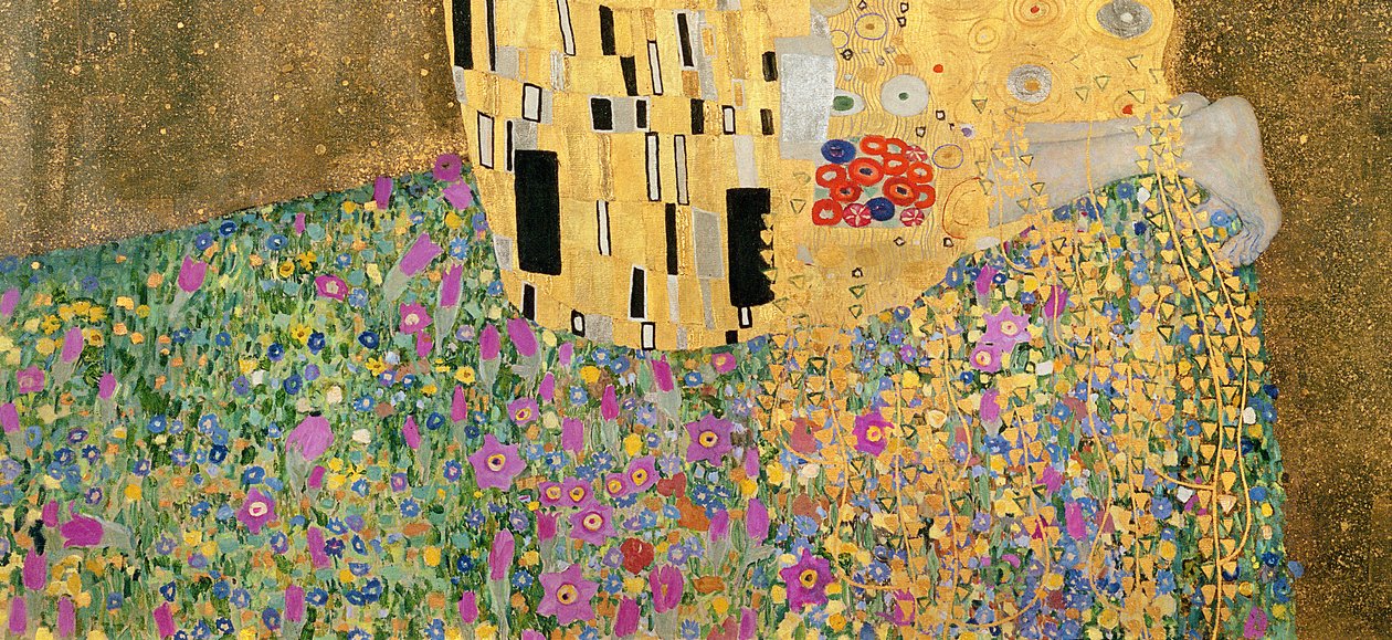 The Kiss, 1907-08 öljy kankaalle yksityiskohta 601 tekijältä Gustav Klimt