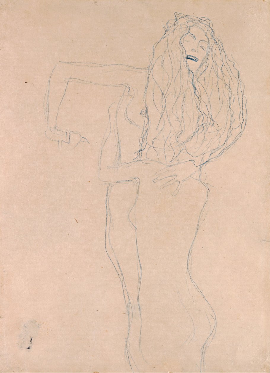 Kaksi alasti naista omaksumassa (Ver Sacrum) tekijältä Gustav Klimt