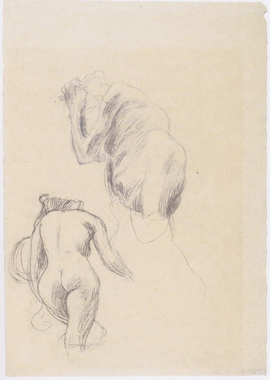 Nainen alaston takaa, epätoivoinen vanha mies tekijältä Gustav Klimt