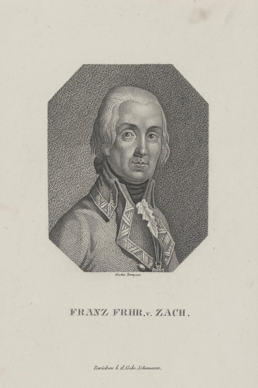 Franz Frhr. v. Zach. Punktierstich tekijältä Gustav Zumpe