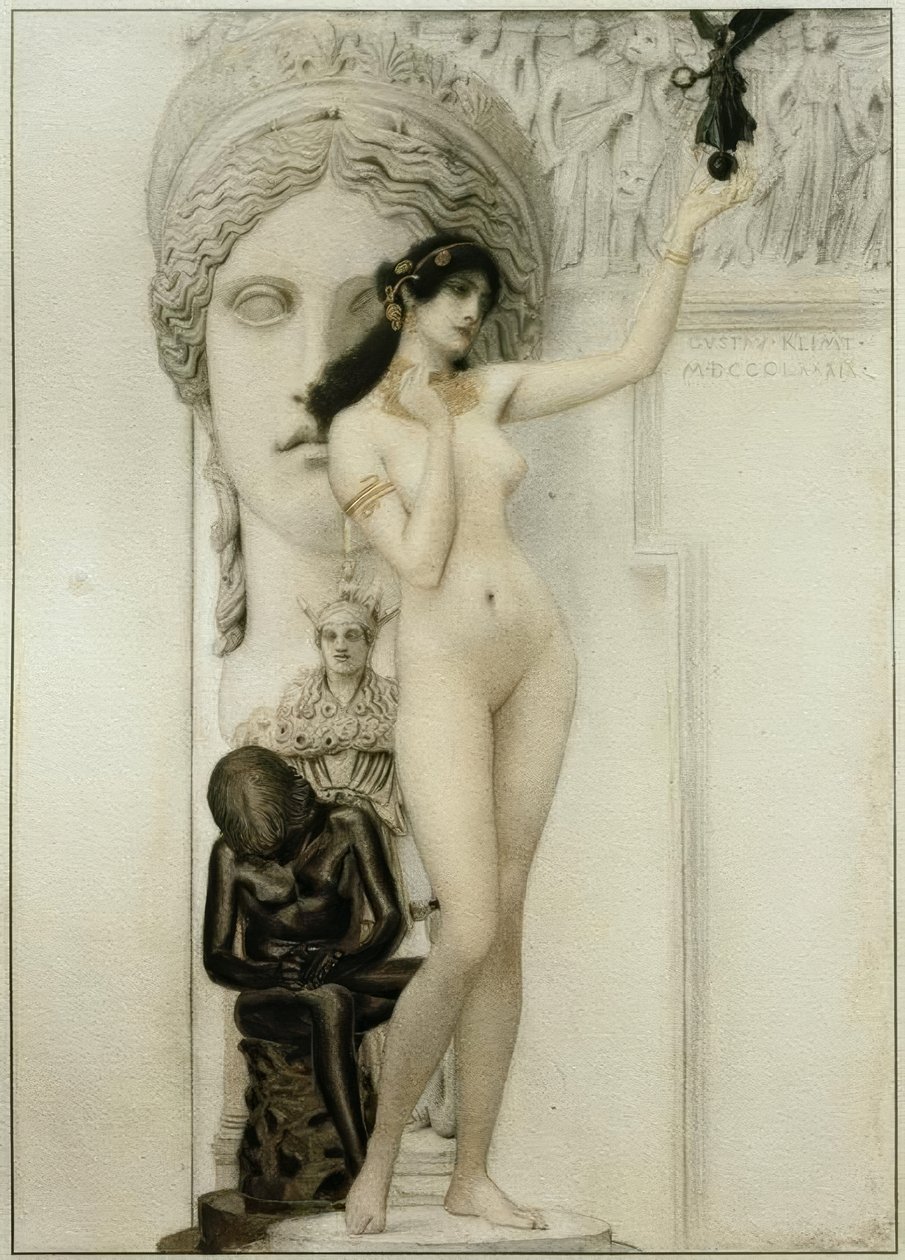 Kuvanveiston allegoria tekijältä Gustav Klimt