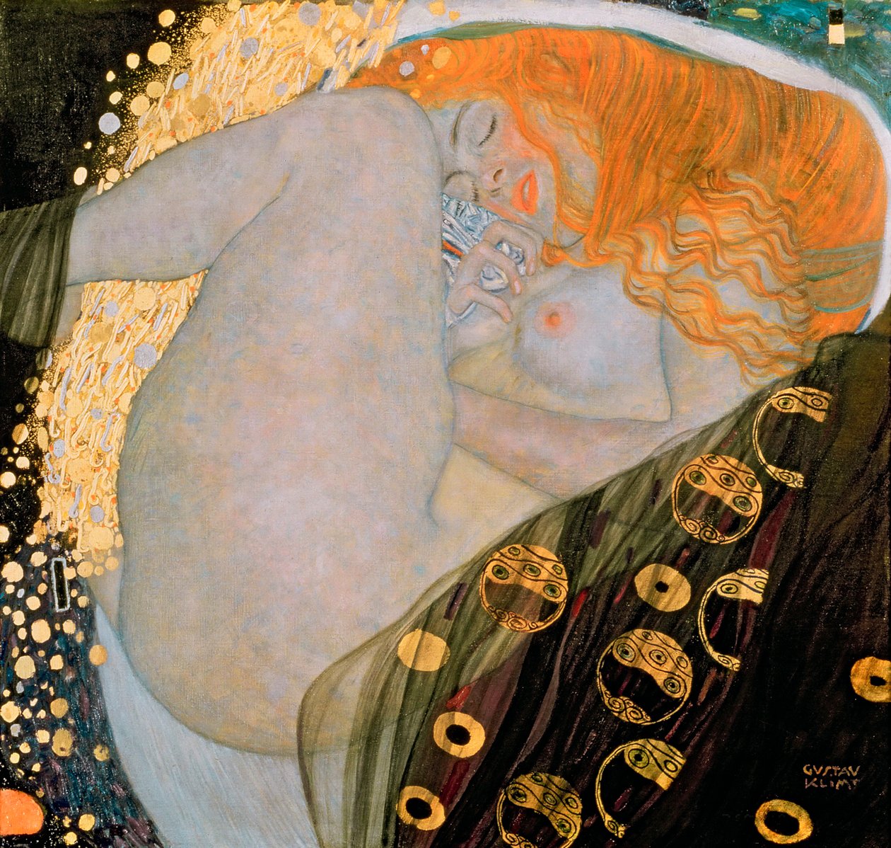 Danae, 1907 tekijältä Gustav Klimt