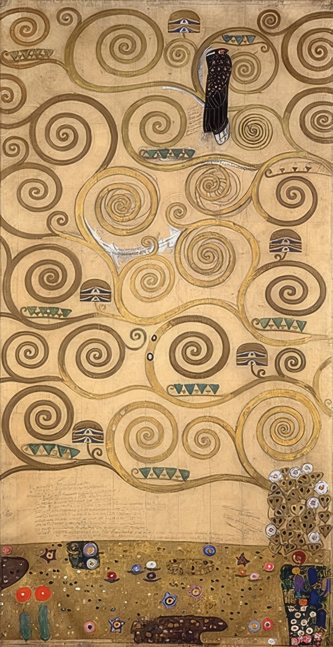 Stoclet-friisin suunnittelu. Yksityiskohta. 1905/09 tekijältä Gustav Klimt