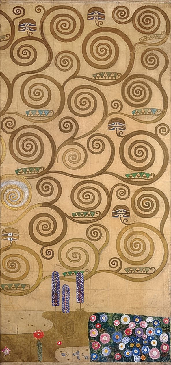 Suunnittelu stoclet-friisille. Yksityiskohta. 1905/09 tekijältä Gustav Klimt