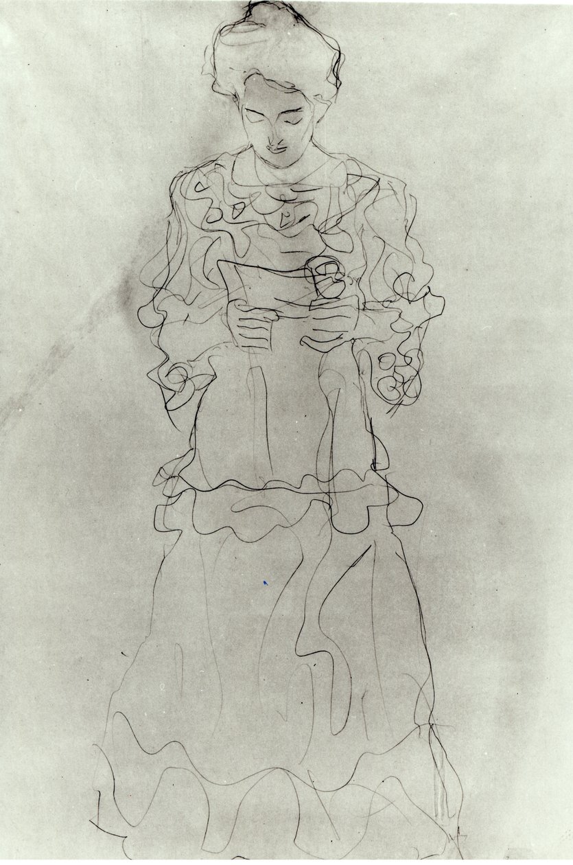 Tyttö lukee I, tekijältä Gustav Klimt