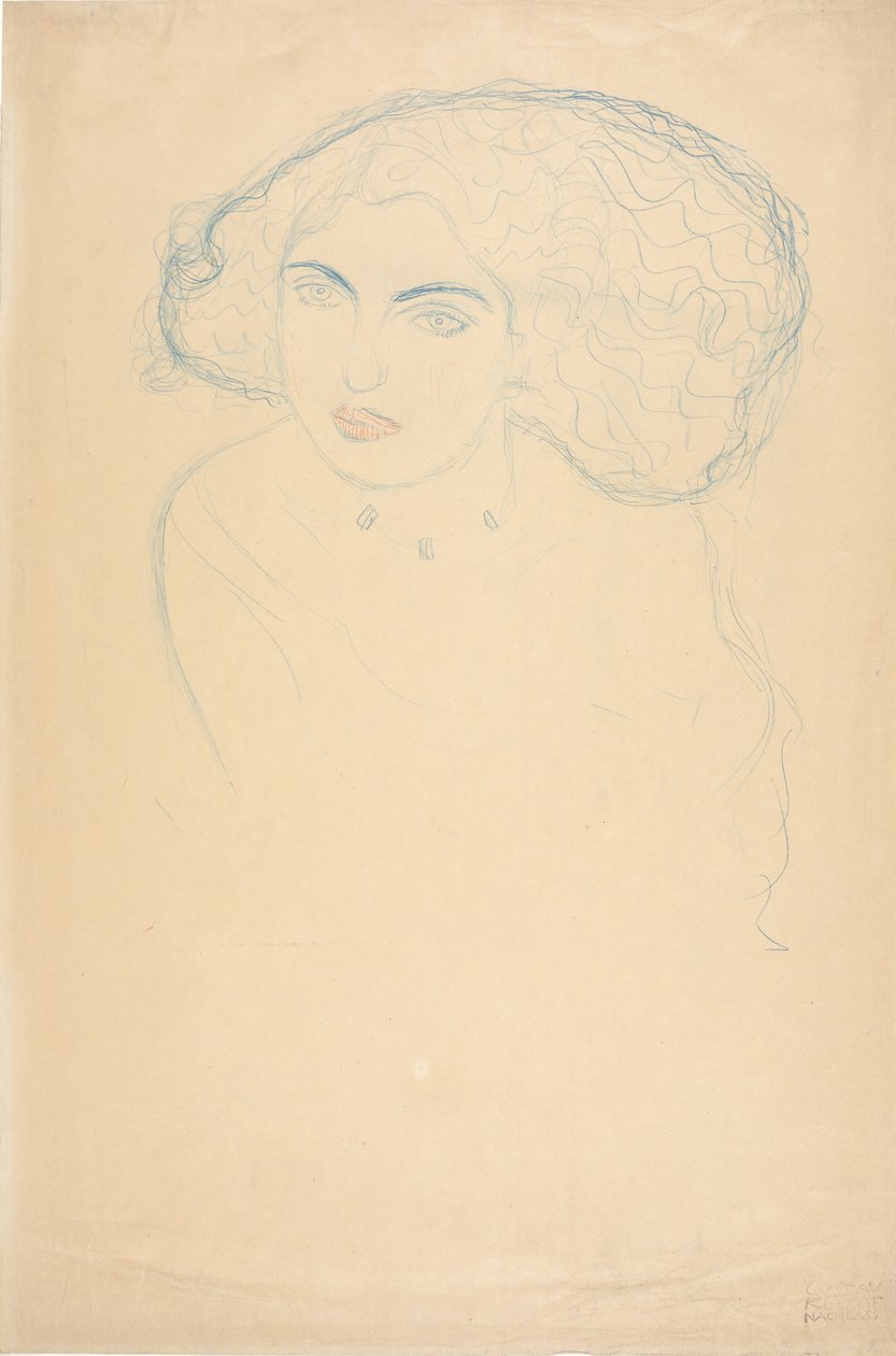 Naisen pää, n. 1916. tekijältä Gustav Klimt