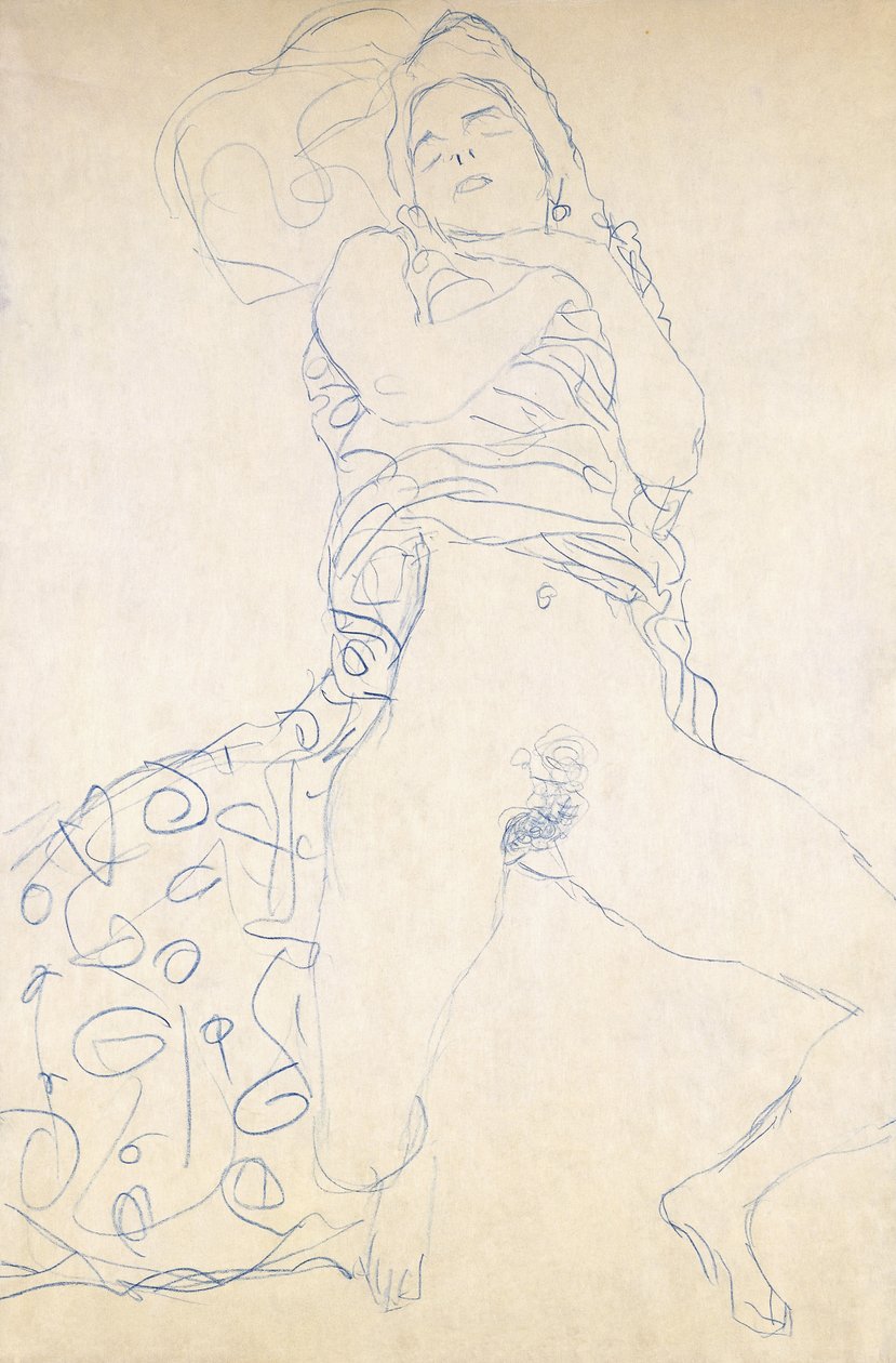 Alaston; Halbakt, 1913 tekijältä Gustav Klimt