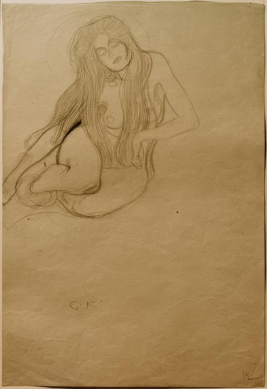 Study for Voluptuousness" Beethoven Frieze -teoksessa tekijältä Gustav Klimt