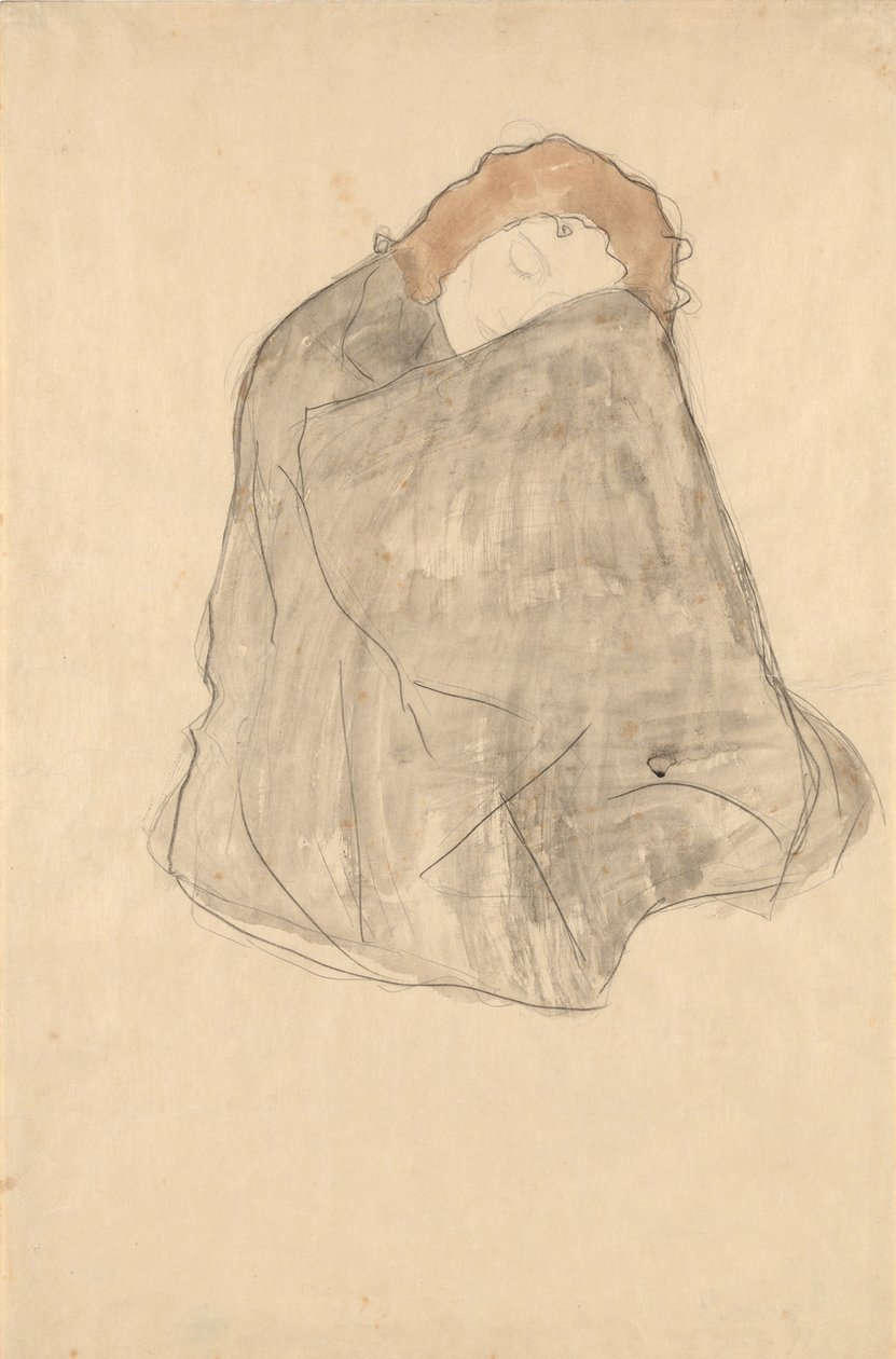 Nainen istuva, 1908-1909 tekijältä Gustav Klimt