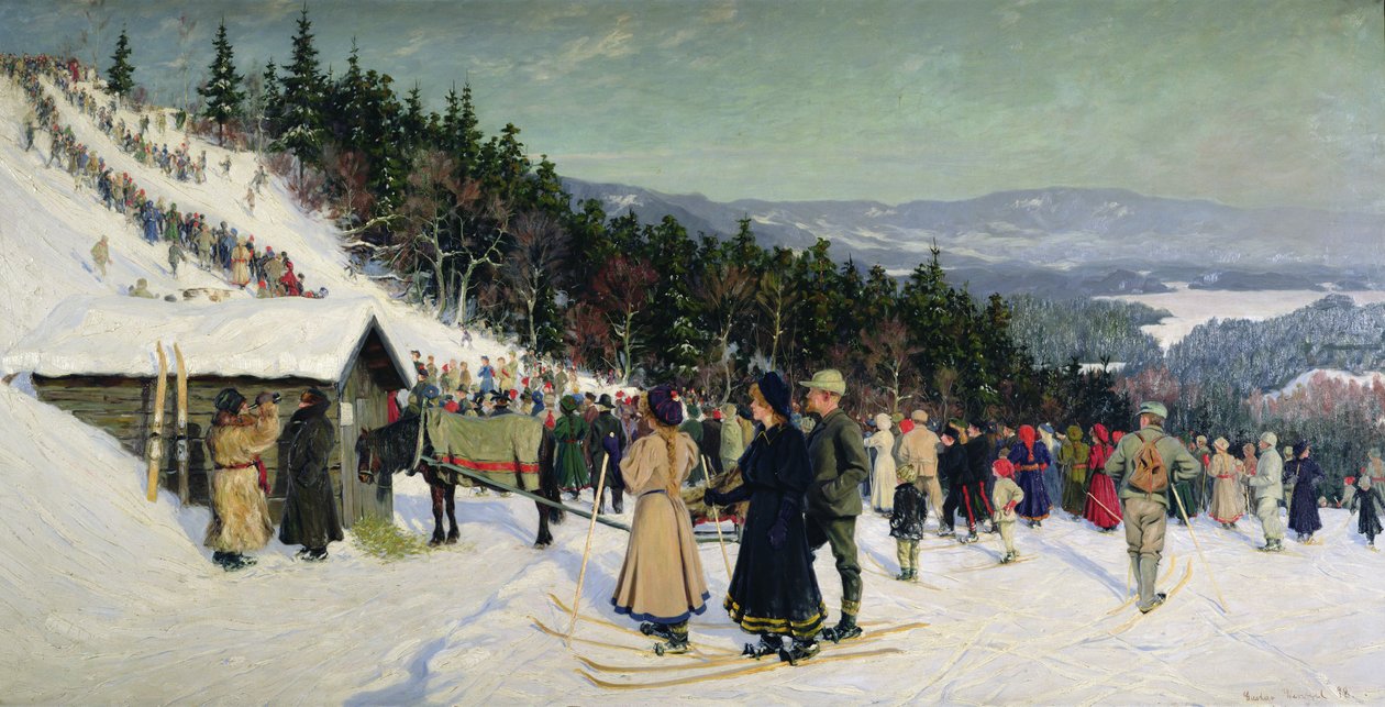 Hiihtokilpailu Fjelkenhillissä tekijältä Gustav Wentzel