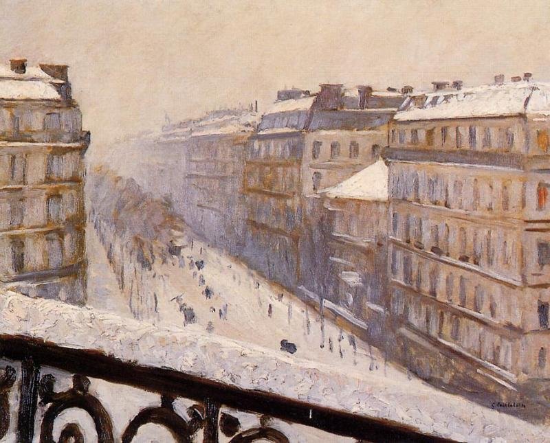 Boulevard Haussmann, effet de neige tekijältä Gustave Caillebotte