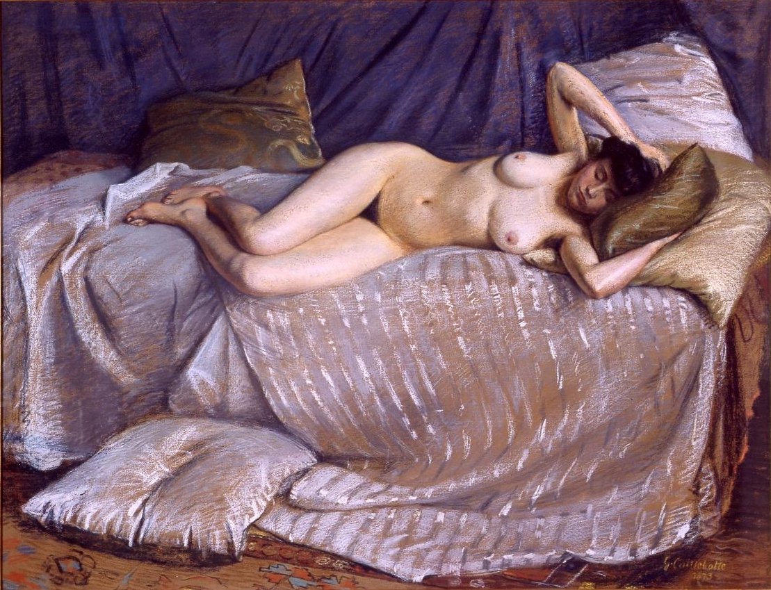 Femme nue étendue sur un divan tekijältä Gustave Caillebotte
