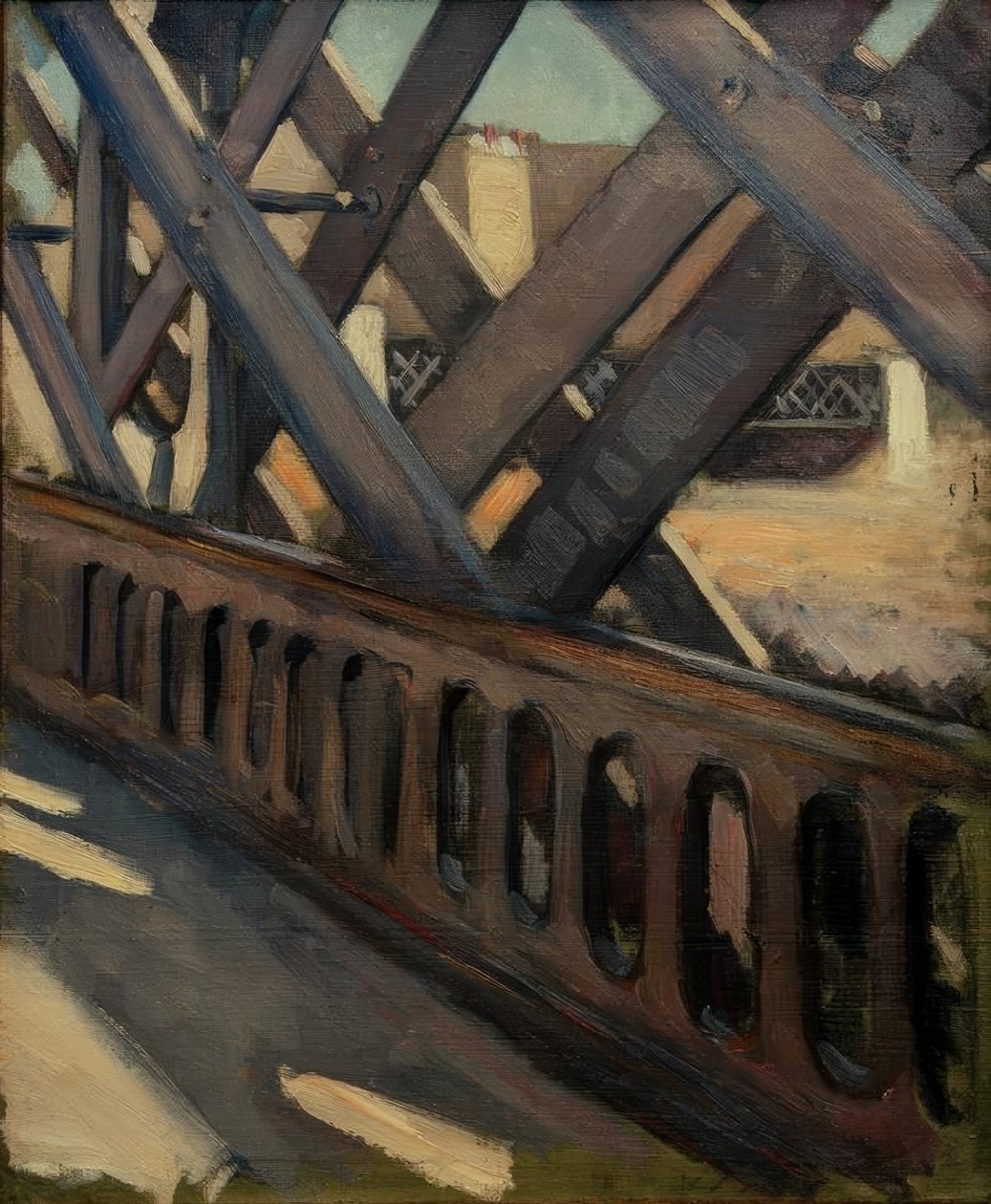 Le pont de l’Europe, étude partielle tekijältä Gustave Caillebotte