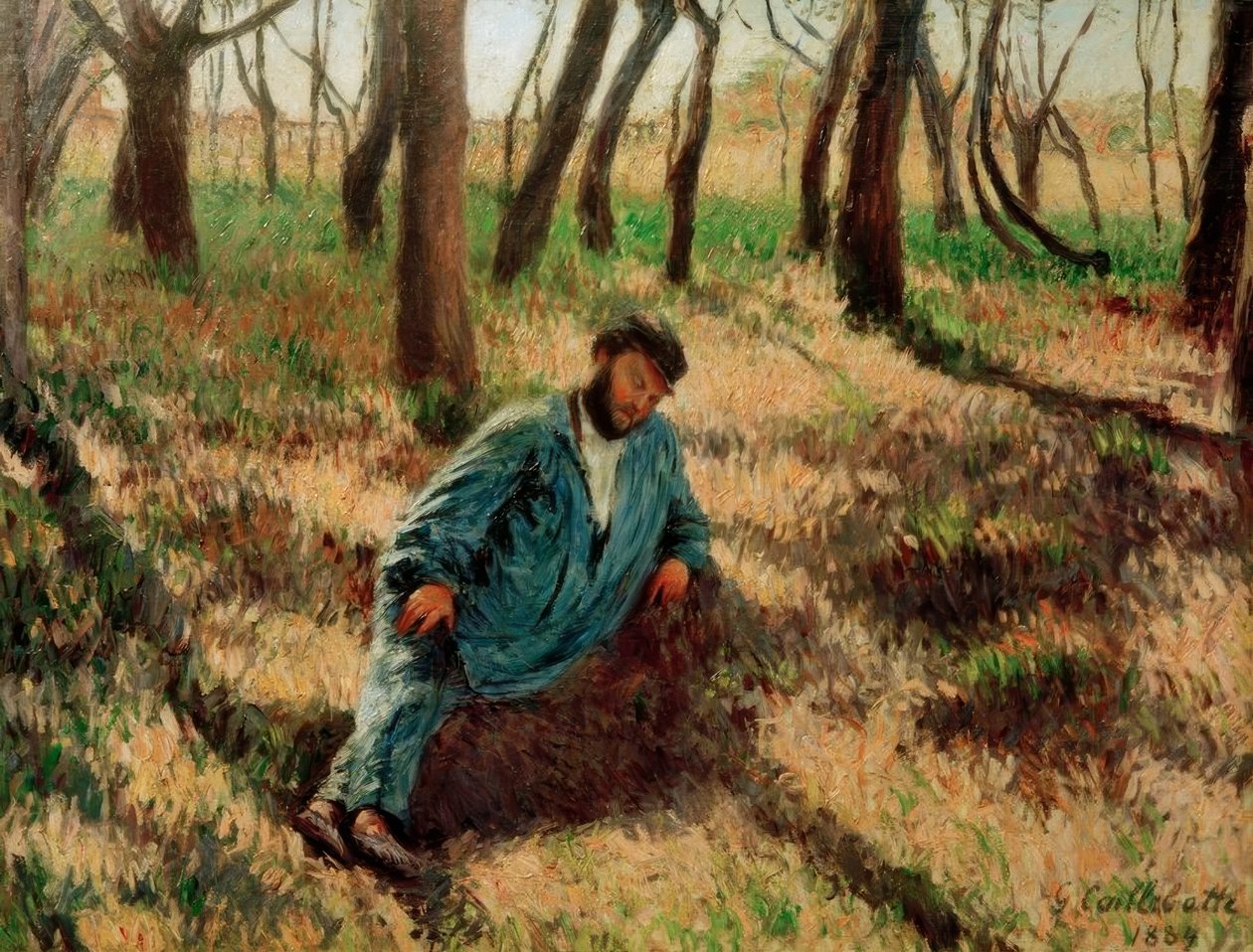 Le père Magloire allongé dans un bois tekijältä Gustave Caillebotte