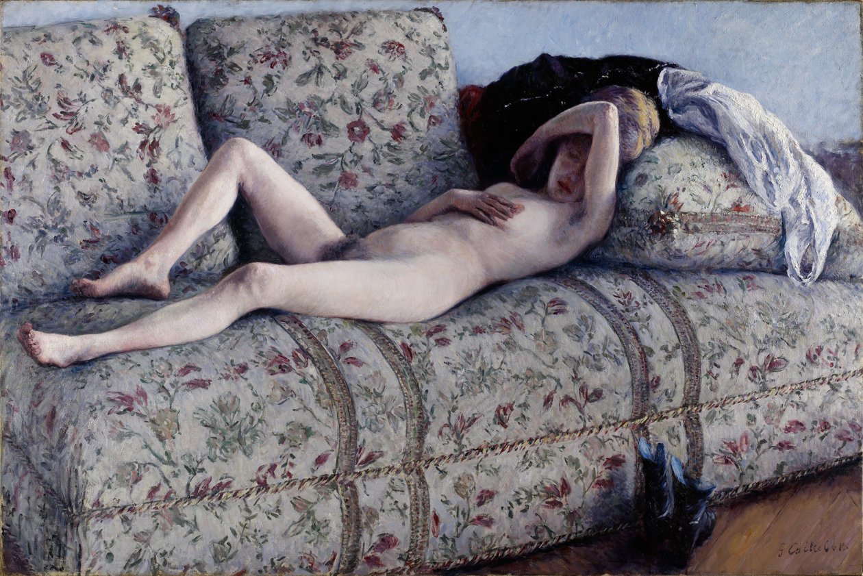 Alaston sohvalla, n. 1880 tekijältä Gustave Caillebotte