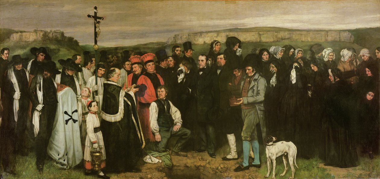 Hautaus Ornansiin 1849-50 tekijältä Gustave Courbet