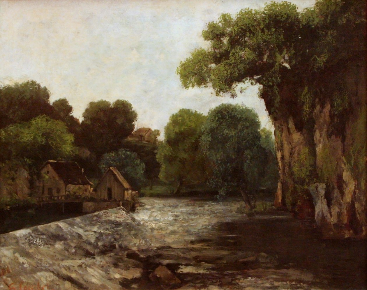 Das Mühlwehr tekijältä Gustave Courbet