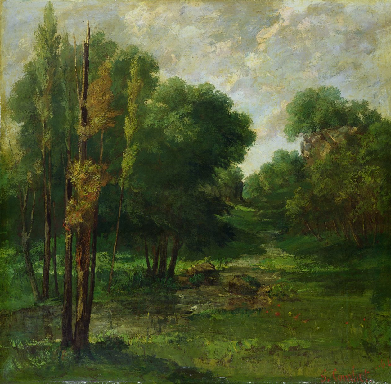 Metsämaisema, 1864 tekijältä Gustave Courbet