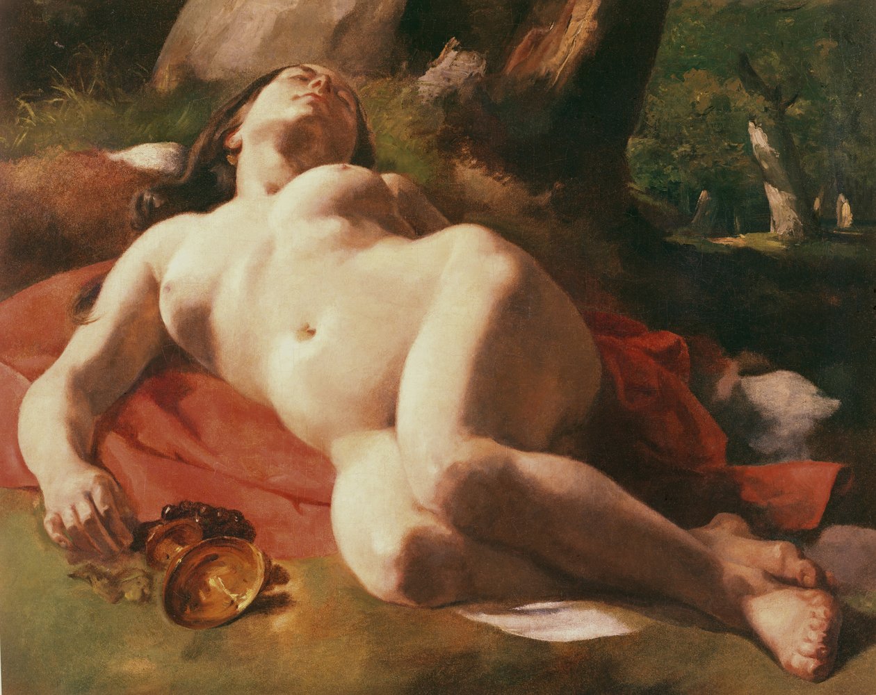 La Bacchante, n. 1844-47 tekijältä Gustave Courbet