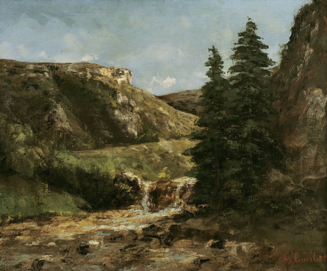 Maisema lähellä Ornansia, n. 1858 tekijältä Gustave Courbet