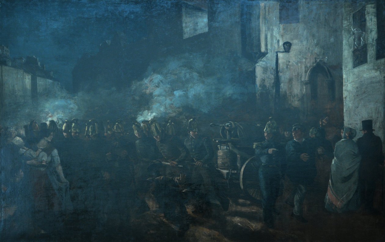 Pompiers courant à ja incendie tekijältä Gustave Courbet