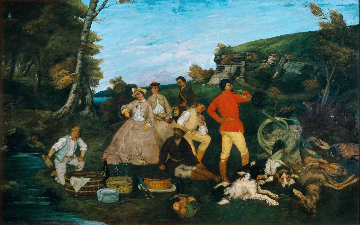 Metsästys aamiainen tekijältä Gustave Courbet
