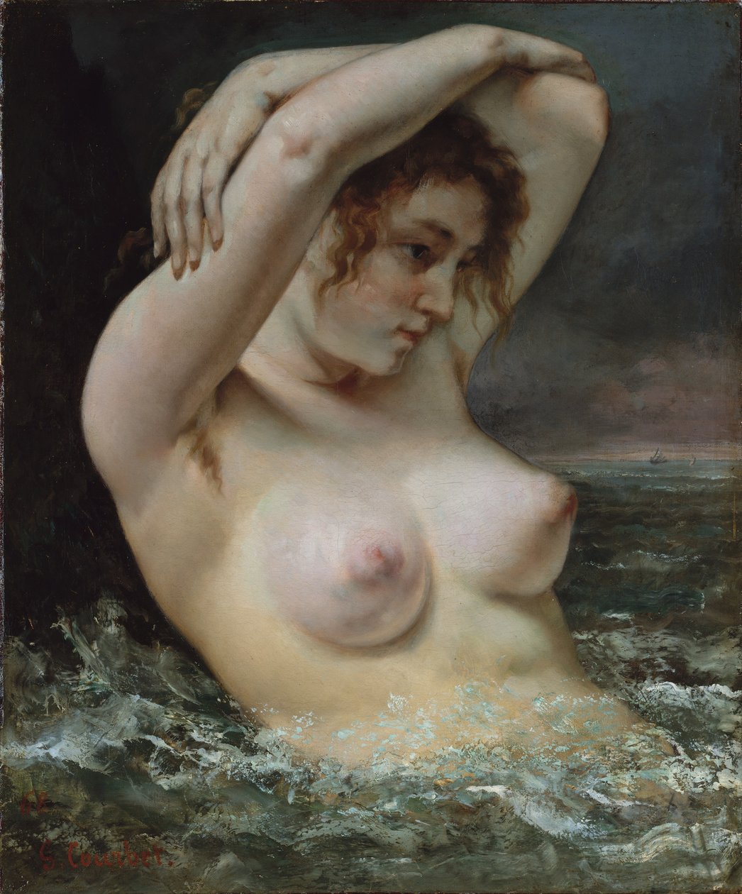Nainen aalloissa tekijältä Gustave Courbet