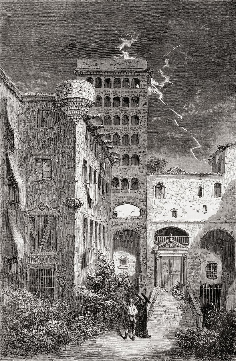 El Palacio de la Inquisicion 1800-luvulla, 1878 (puukaiverrus) tekijältä Gustave Dore