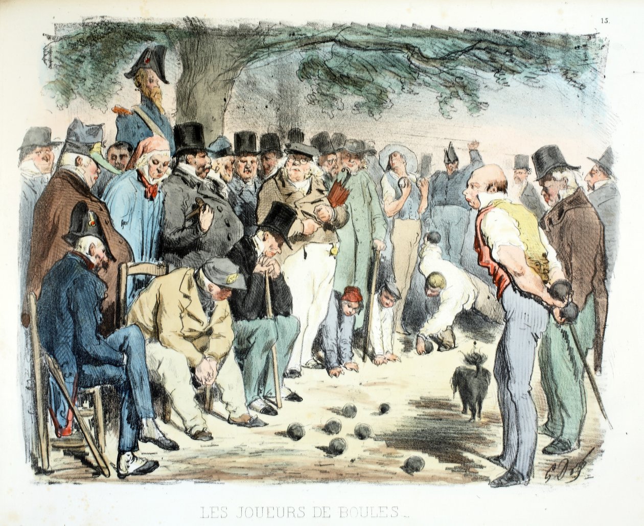 The Boules Players, The Different Audiences of Paris, 1854 tekijältä Gustave Dore