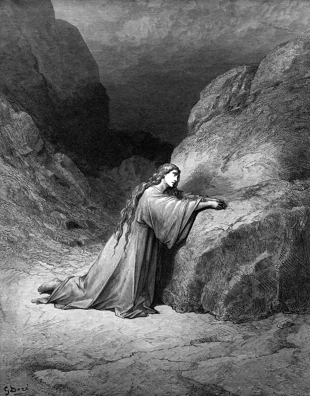 Maria Magdaleena, katuva syntinen - Raamattu tekijältä Gustave Dore