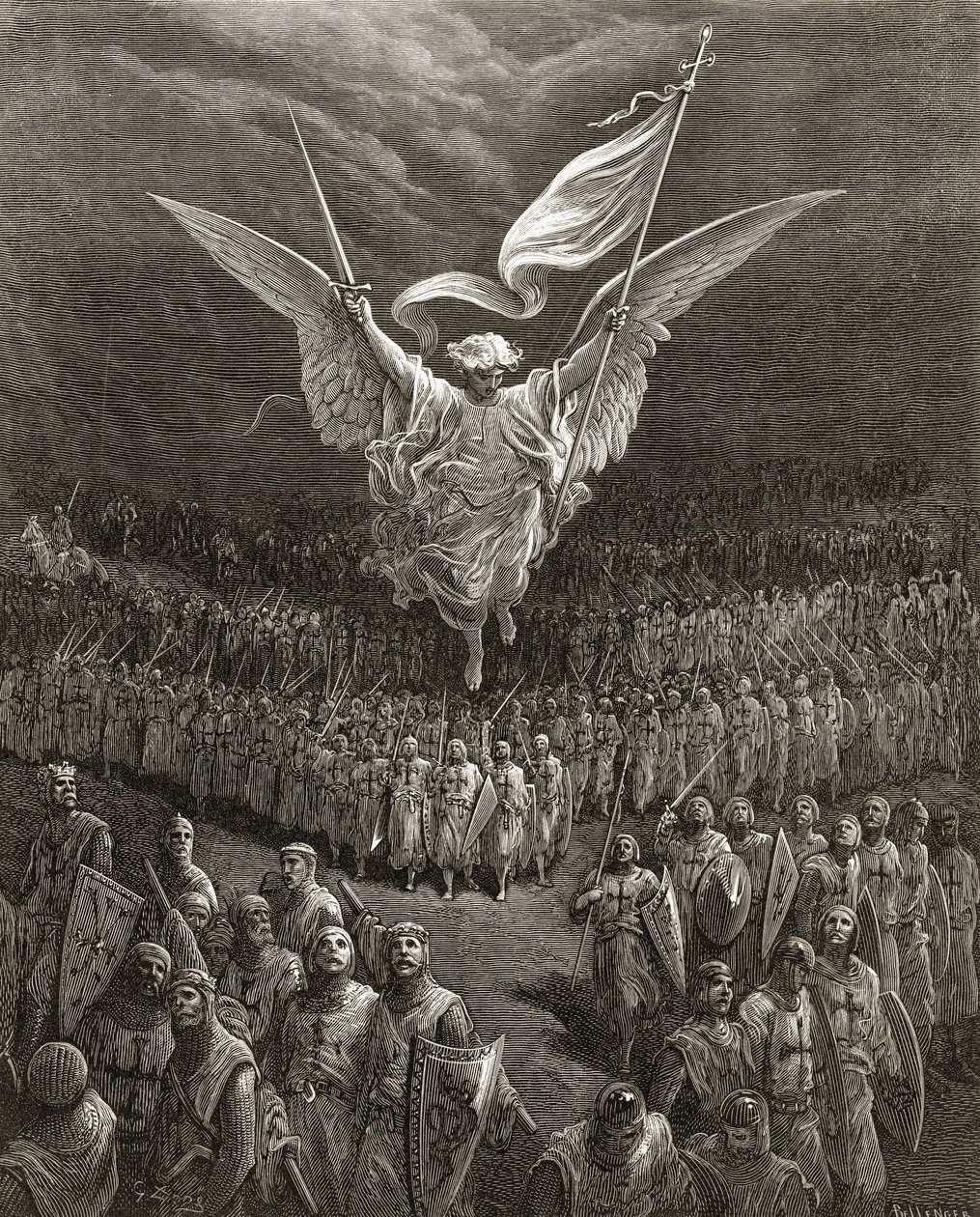 Tie Jerusalemiin, kuvitus J-F:n Bibliotheque des Croisadesista. Michaud, 1877 tekijältä Gustave Dore