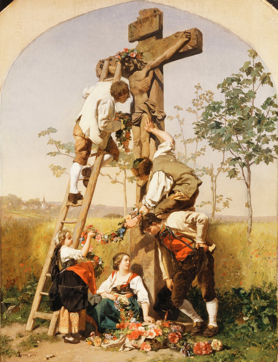 Pyhäkkön koristelu, 1854 tekijältä Gustave Brion