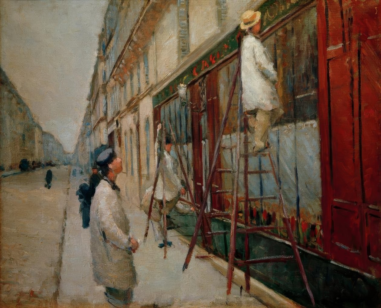 Rakennusmaalarit (luonnos) tekijältä Gustave Caillebotte
