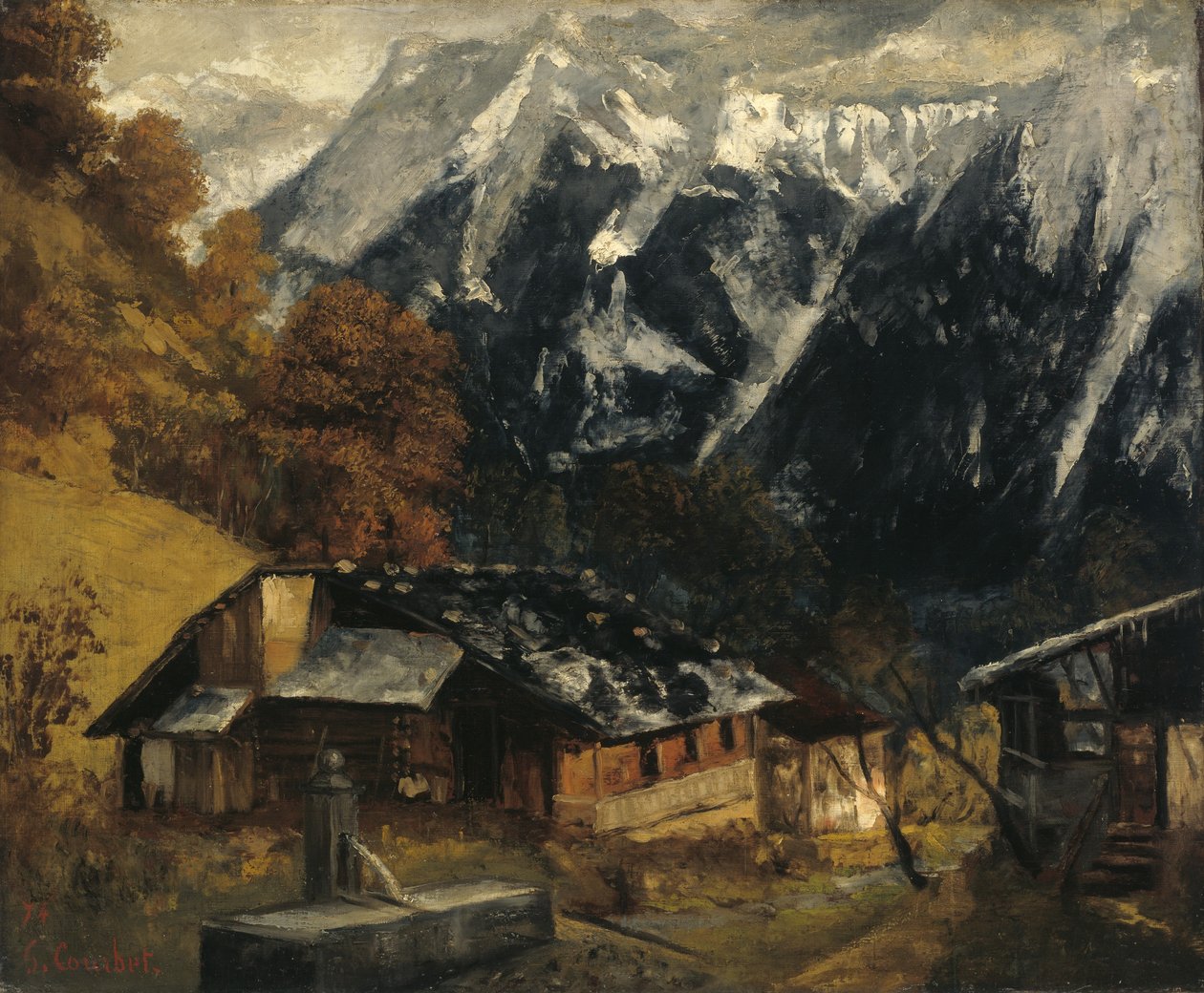 Alppimaisema, 1874 tekijältä Gustave Courbet