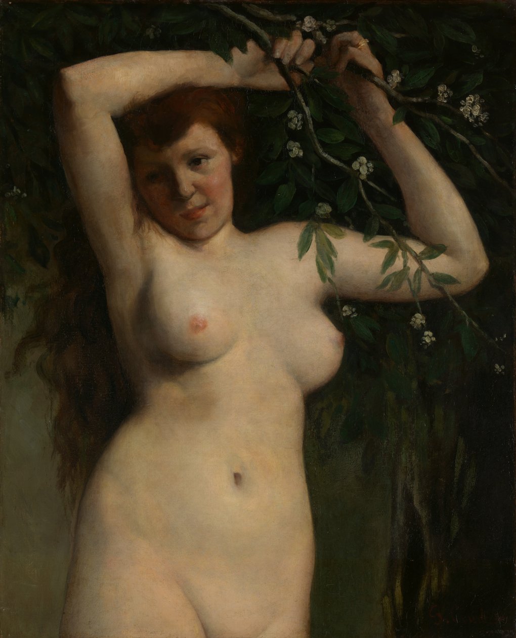 Alaston kukkiva oksa, 1863. tekijältä Gustave Courbet