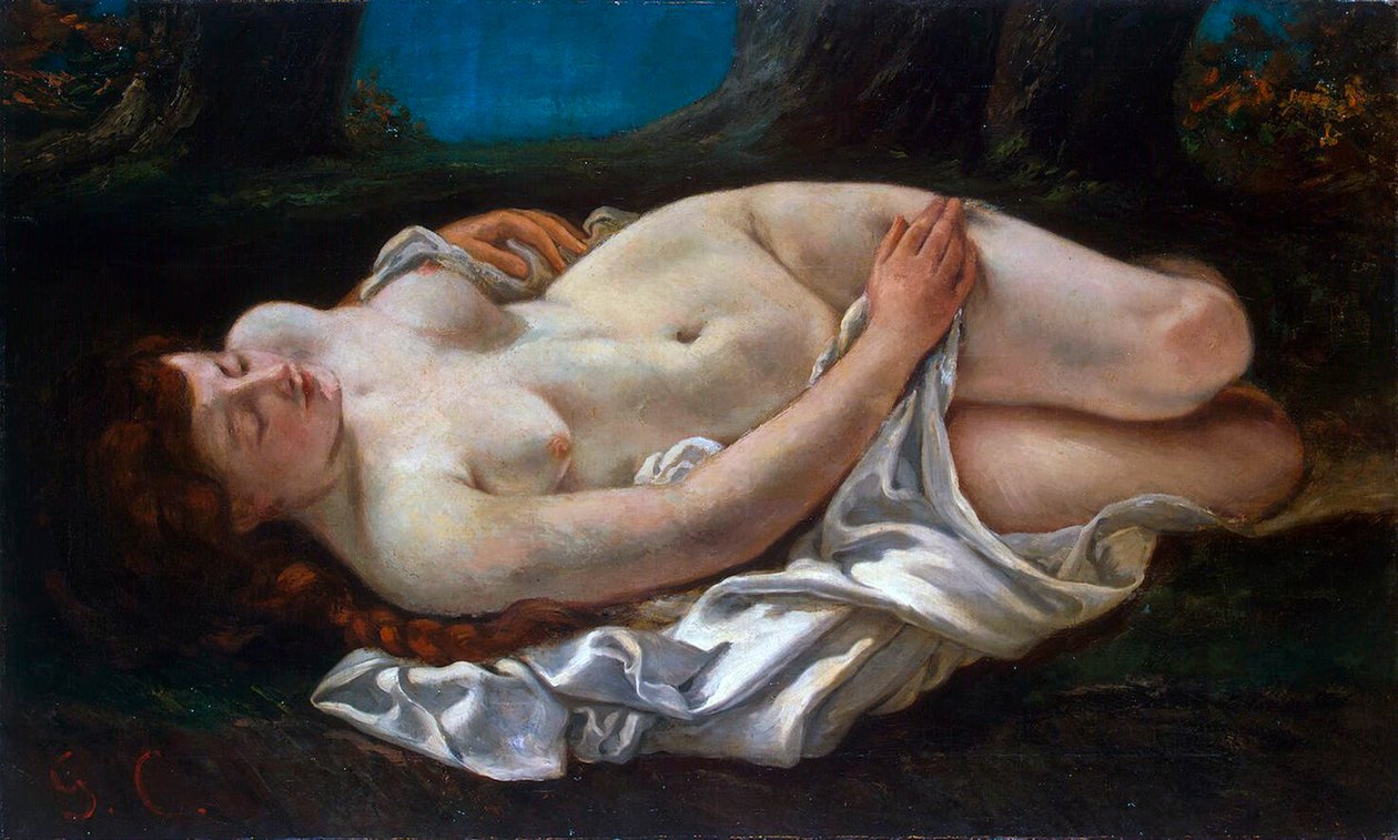 Makaava nainen, 1865. tekijältä Gustave Courbet