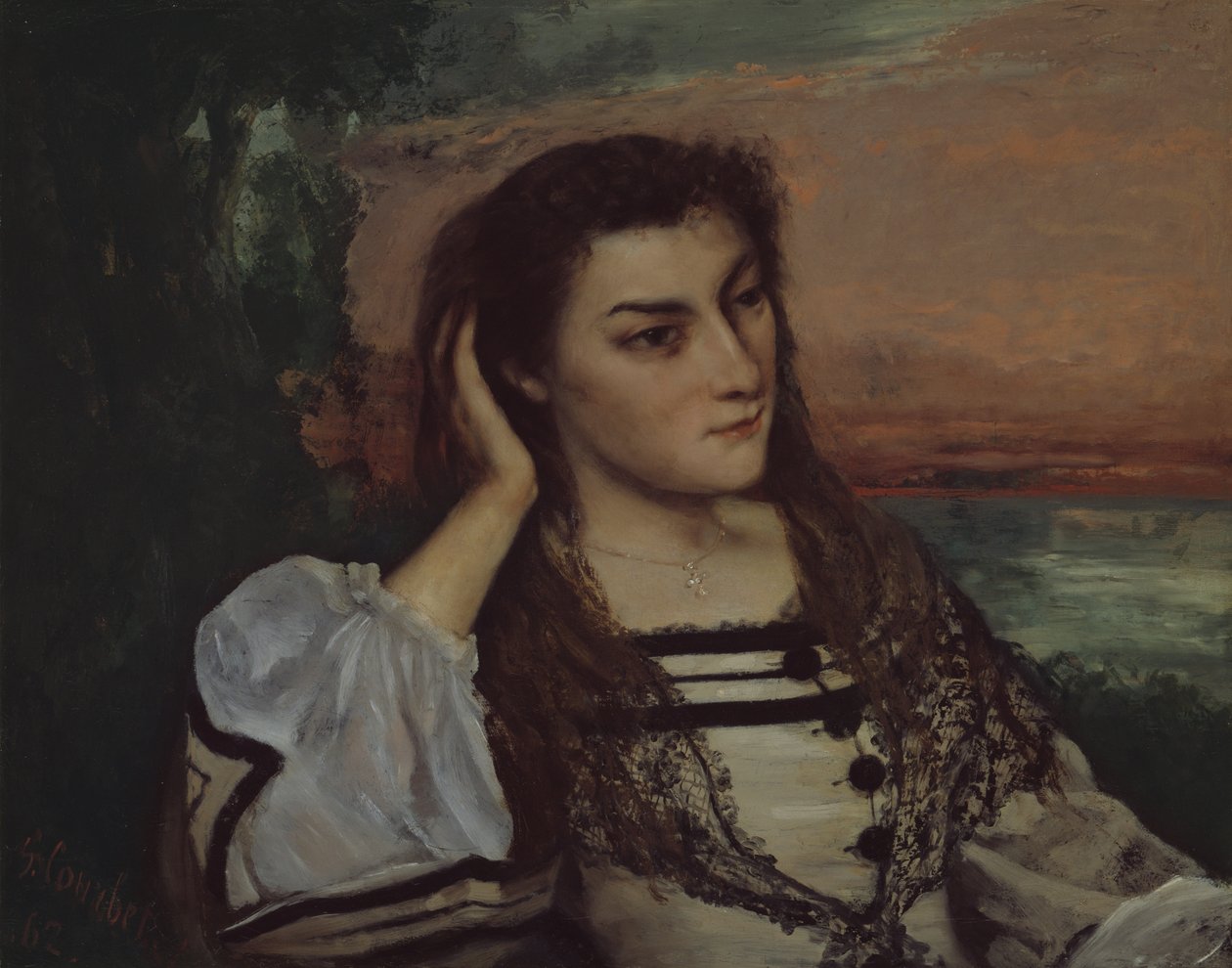 Rêverie (Gabrielle Borreaun muotokuva) tekijältä Gustave Courbet