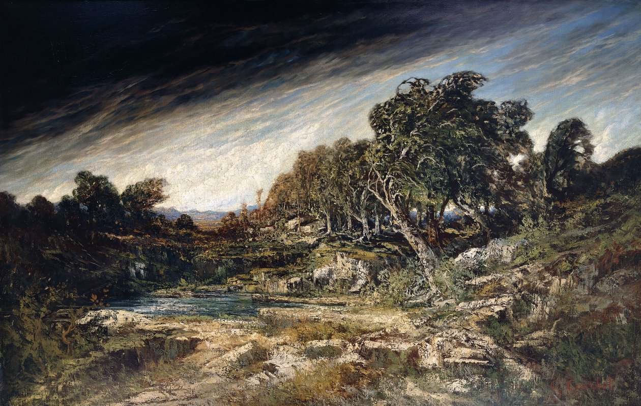 Tuulenpuuska, noin 1855 tekijältä Gustave Courbet