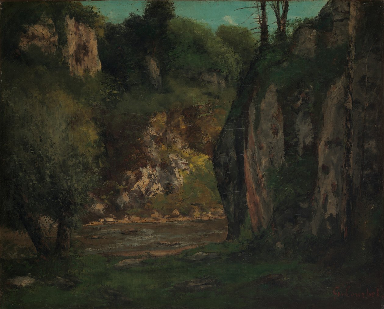 Hidden Brook, n. 1873-77. tekijältä Gustave Courbet
