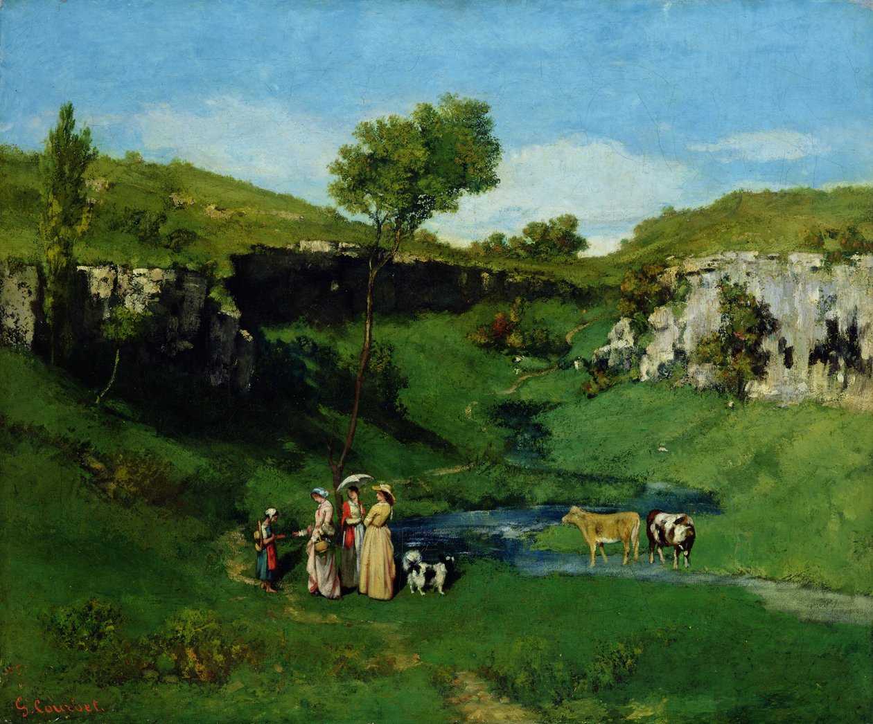 Kylätytöt tekijältä Gustave Courbet