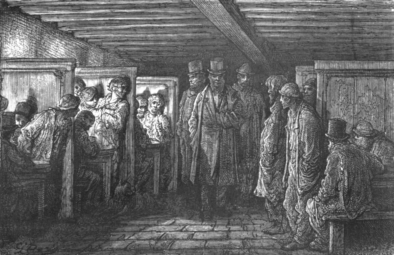 "A Whitechapel Coffee House", 1872. tekijältä Gustave Dore