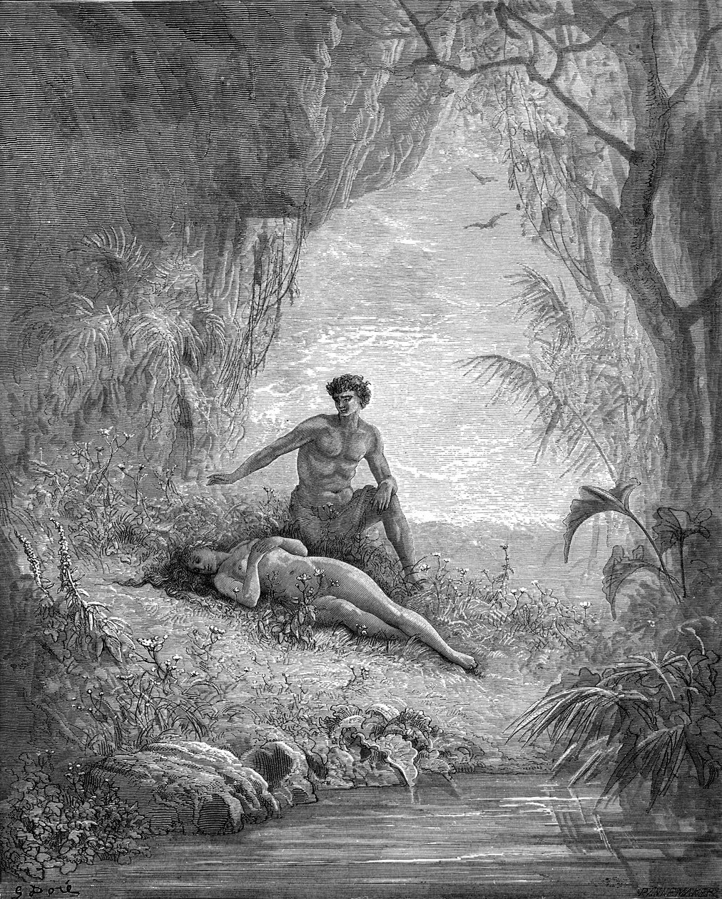 Aadam ja Eeva - Raamattu tekijältä Gustave Dore