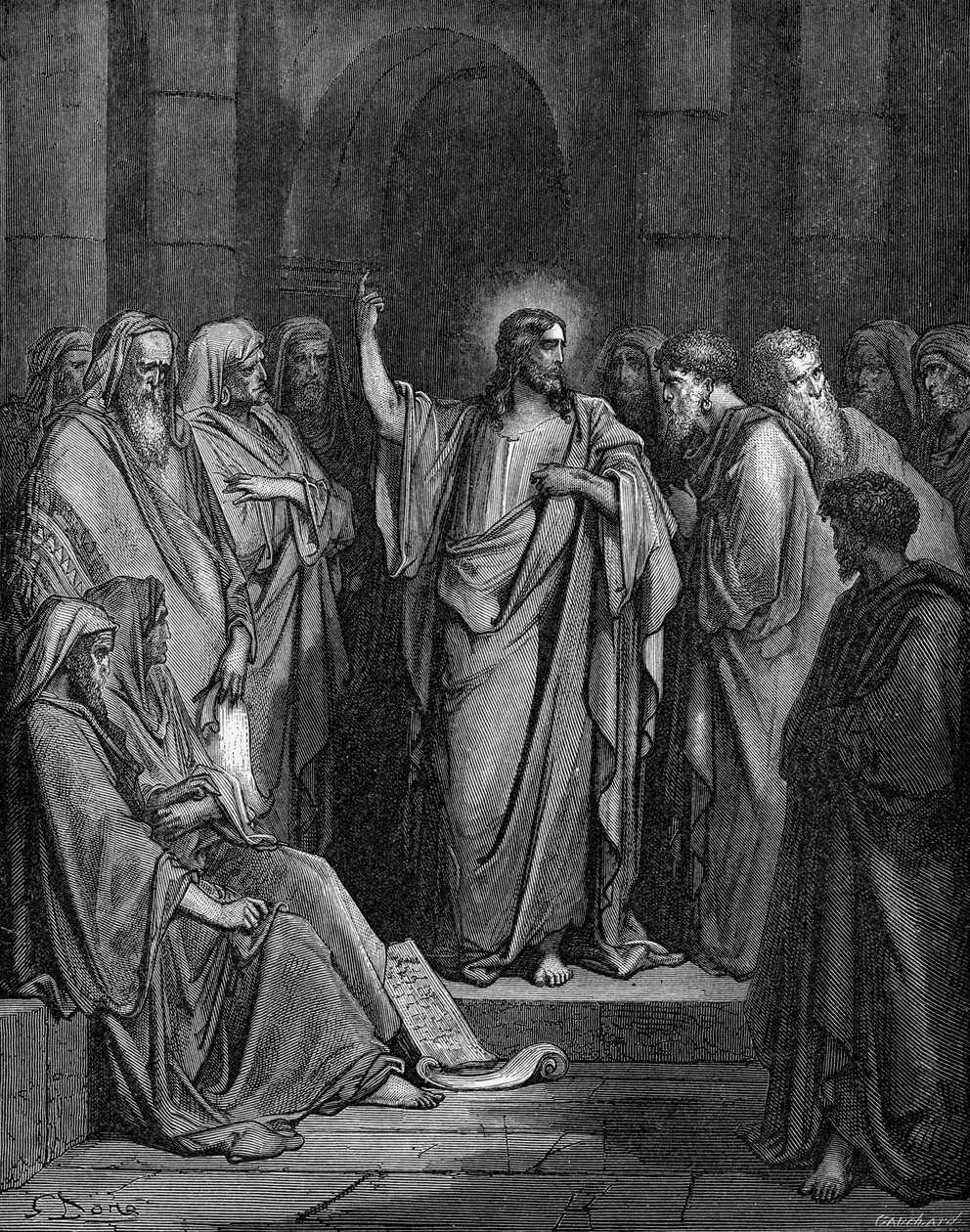 Kristus synagogassa tekijältä Gustave Dore