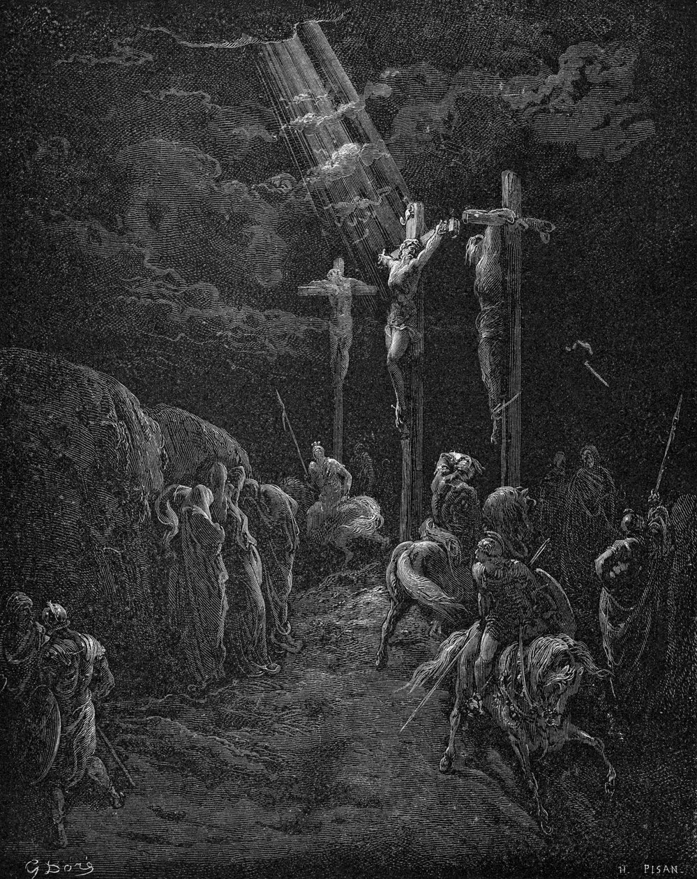 Jeesuksen ristiinnaulitseminen tekijältä Gustave Dore