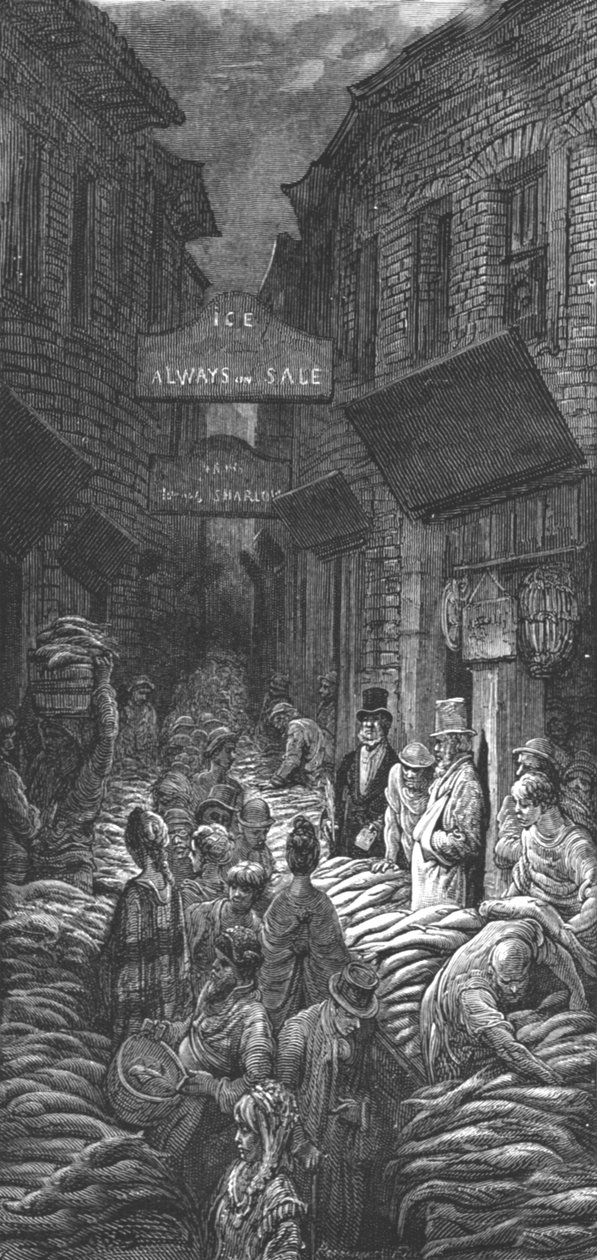 Dark House Lane - Billingsgate, 1872. tekijältä Gustave Dore